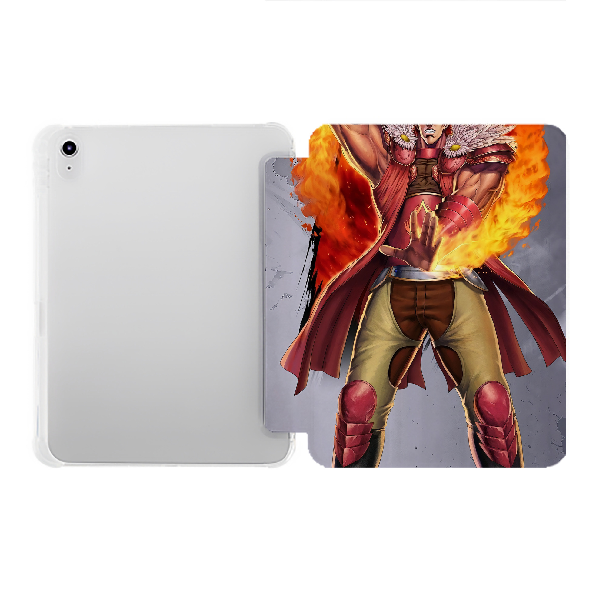 （画像用） 北斗の拳 Fist of the North Star IPad ケース ペン収納付き 三つ折りスタンド PUレザー×シリコン 対応機種9.5/10.5/10.9インチ